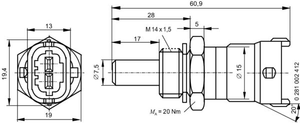 Bosch Temperatuursensor 0 281 002 412