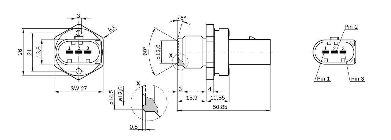 Bosch Brandstofdruk sensor 0 281 002 671
