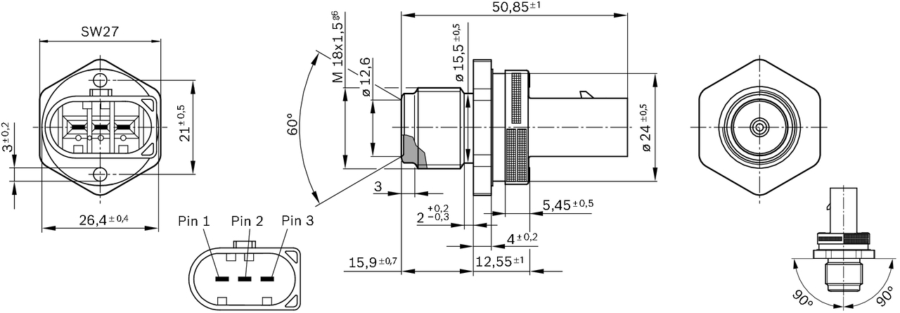 Bosch Brandstofdruk sensor 0 281 002 842