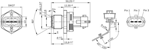 Bosch Brandstofdruk sensor 0 281 002 937