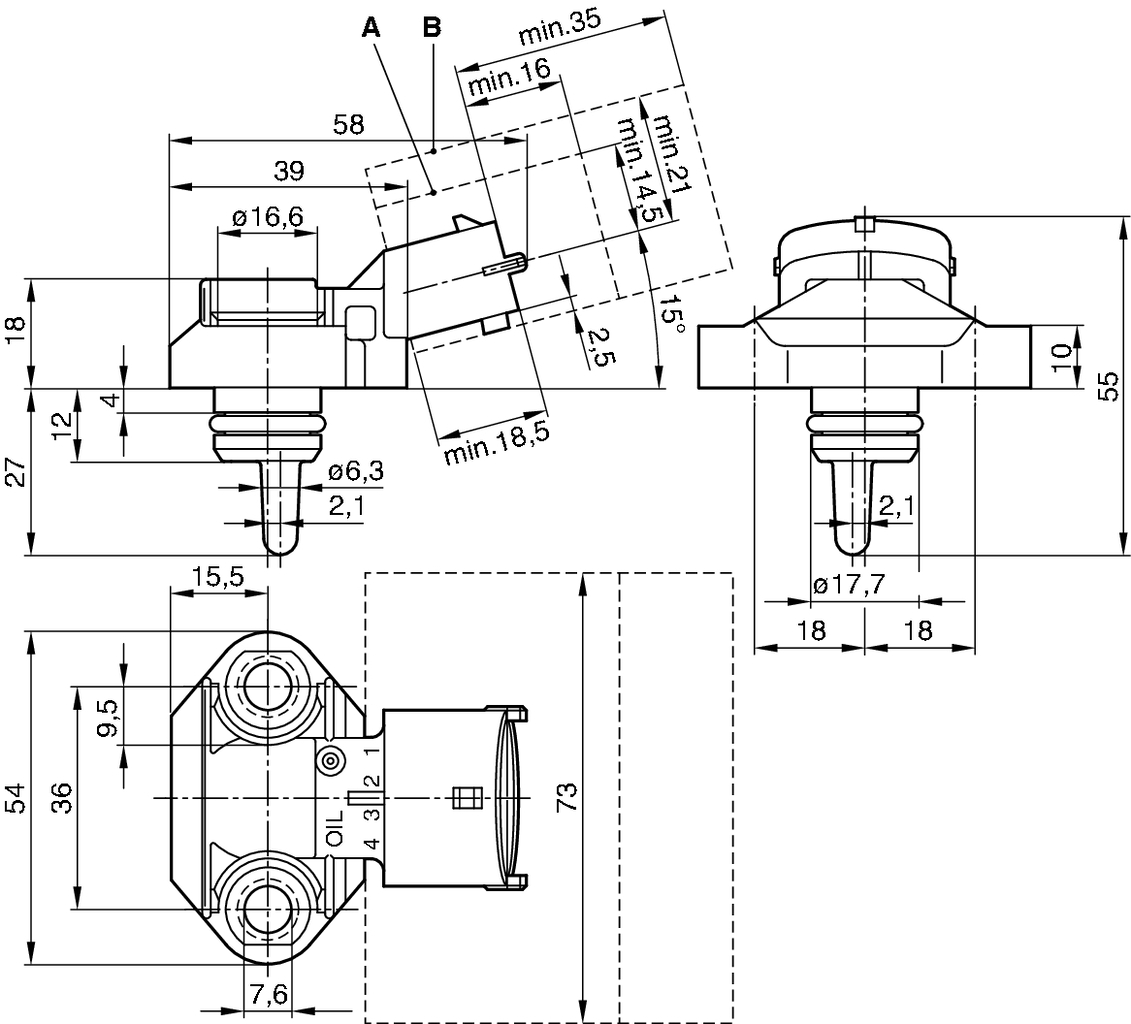 Bosch Olietemperatuursensor 0 281 006 282
