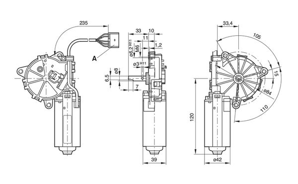 Bosch Ruitenwissermotor 0 390 207 406