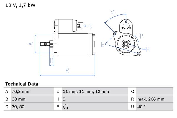 Bosch Starter 0 986 013 050