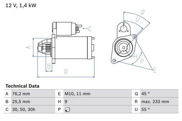 Bosch Starter 0 986 018 890