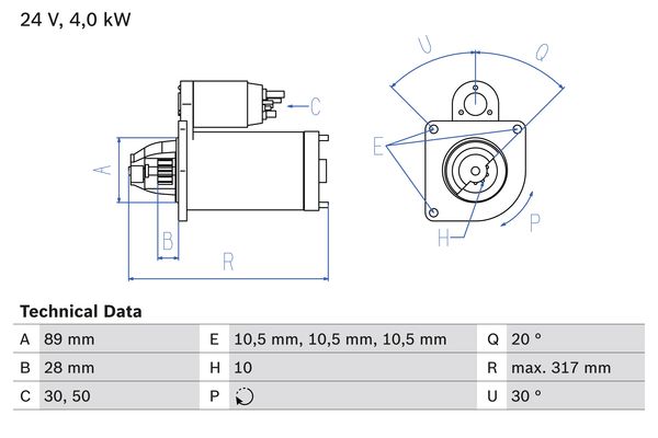 Starter Bosch 0 986 020 070