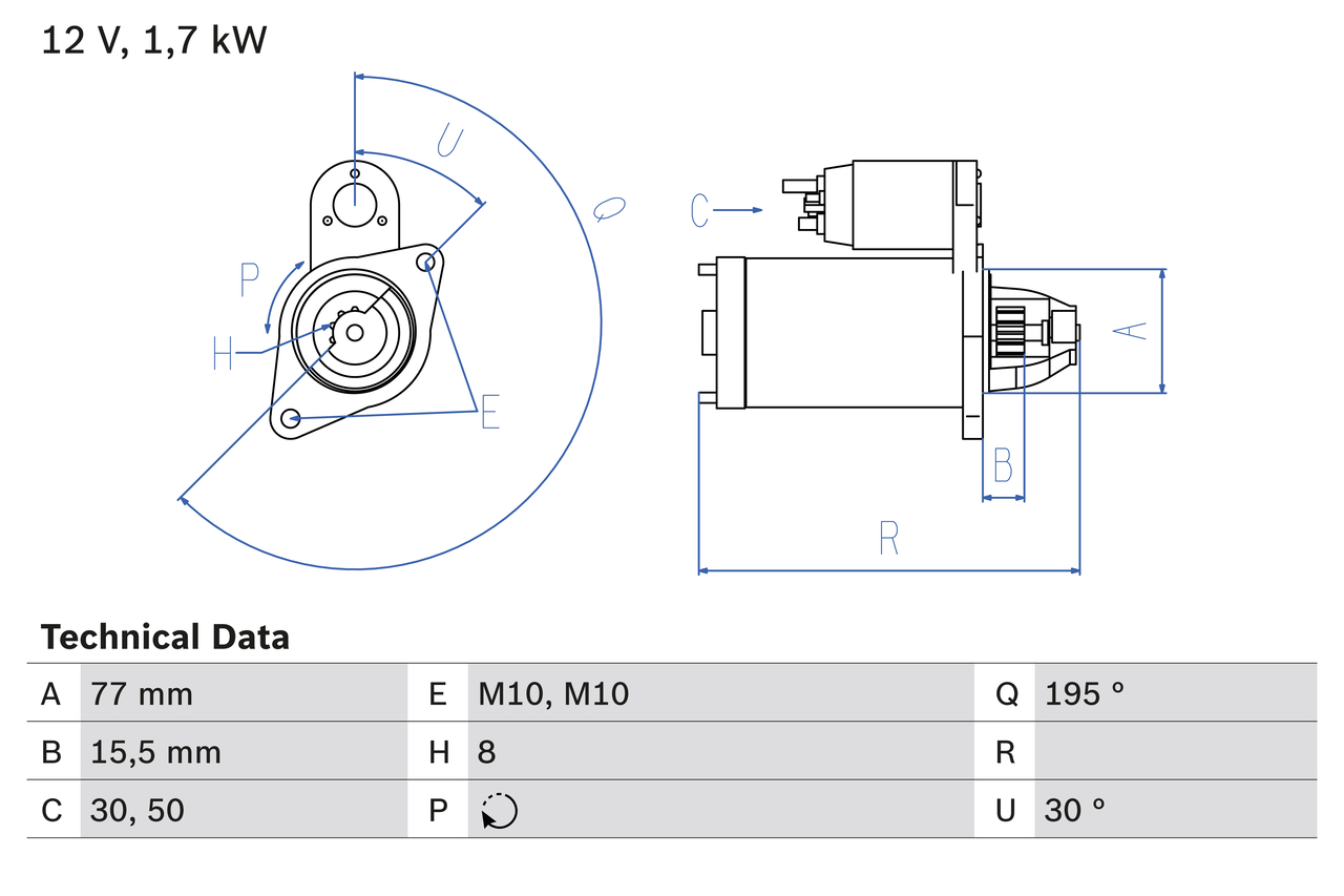 Starter Bosch 0 986 023 600