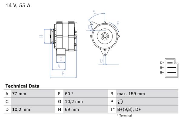 Bosch Alternator/Dynamo 0 986 030 720