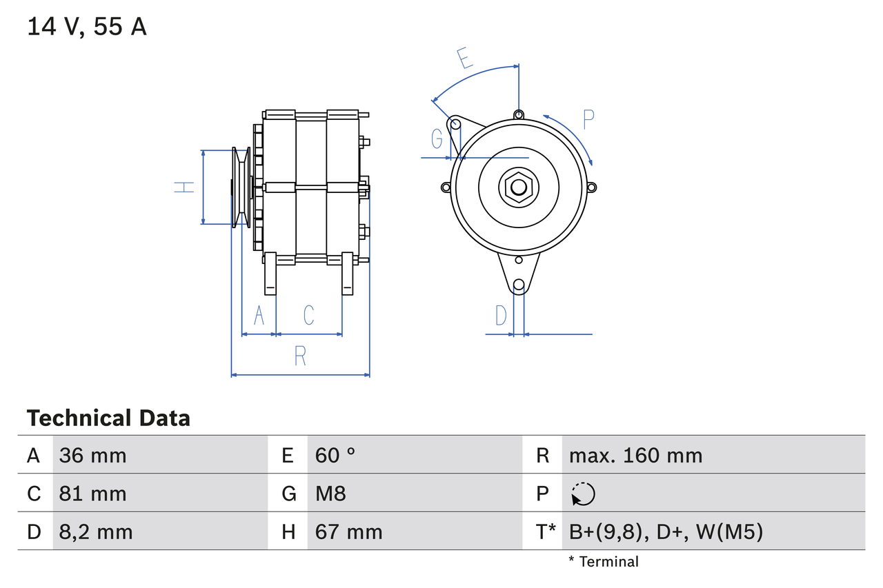 Alternator/Dynamo Bosch 0 986 030 760