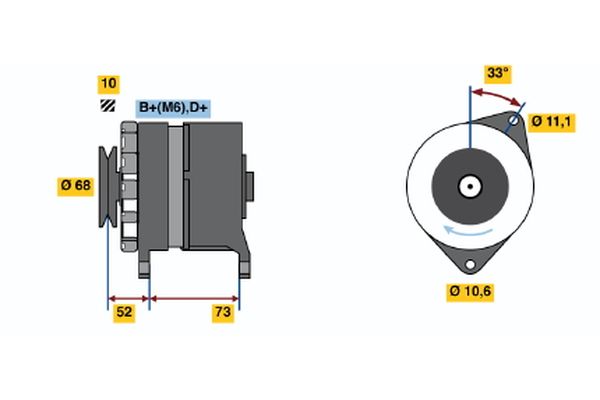 Alternator/Dynamo Bosch 0 986 033 250