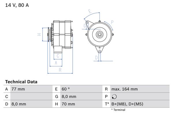 Alternator/Dynamo Bosch 0 986 034 110