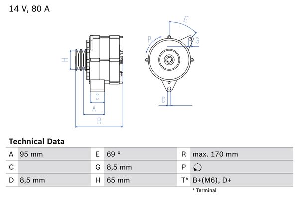 Alternator/Dynamo Bosch 0 986 034 710