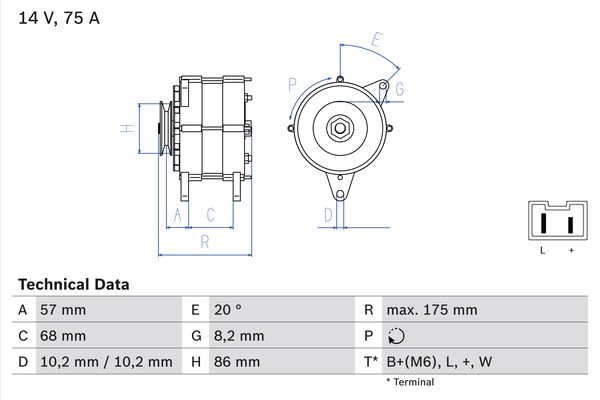 Bosch Alternator/Dynamo 0 986 034 861