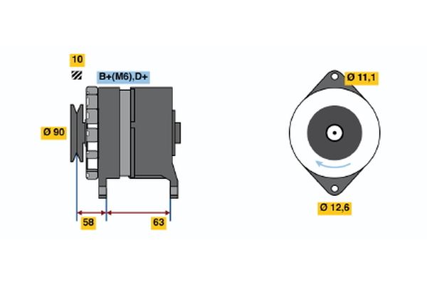 Alternator/Dynamo Bosch 0 986 035 630