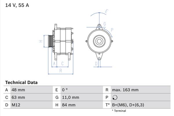 Alternator/Dynamo Bosch 0 986 035 760