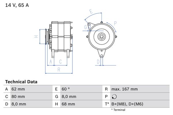 Alternator/Dynamo Bosch 0 986 035 800