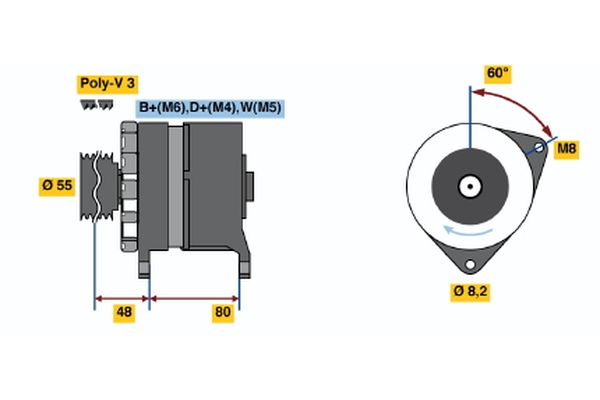 Alternator/Dynamo Bosch 0 986 036 191