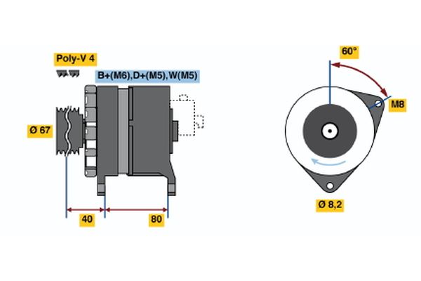 Alternator/Dynamo Bosch 0 986 036 631