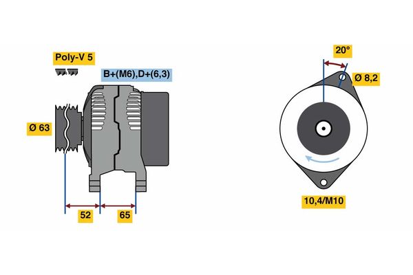 Alternator/Dynamo Bosch 0 986 036 871