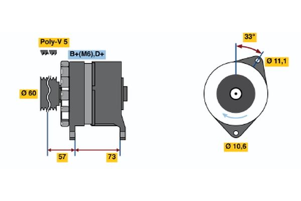 Alternator/Dynamo Bosch 0 986 037 130