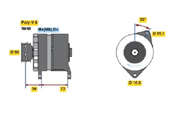 Alternator/Dynamo Bosch 0 986 037 160