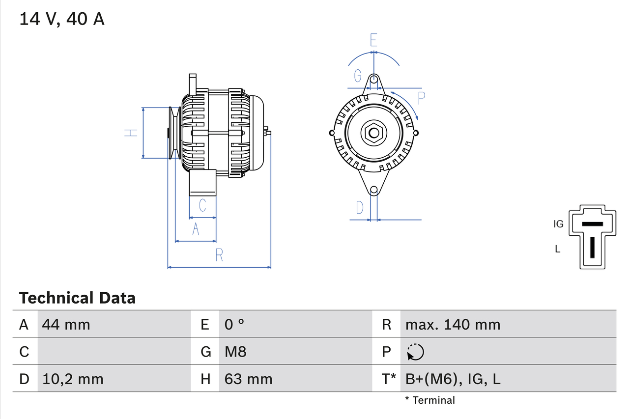 Alternator/Dynamo Bosch 0 986 037 271