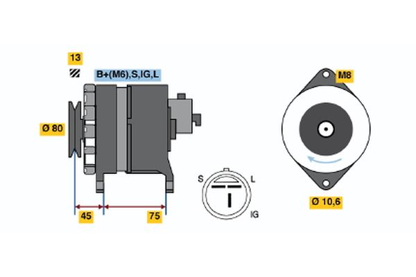 Alternator/Dynamo Bosch 0 986 037 831