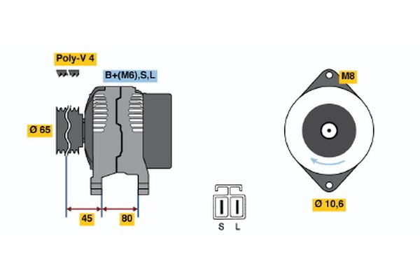 Alternator/Dynamo Bosch 0 986 038 041