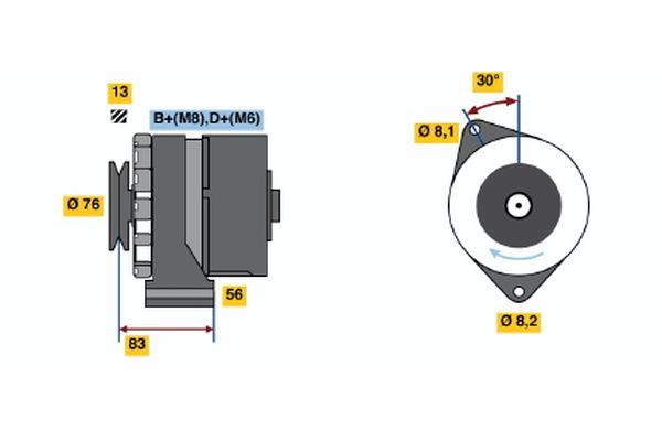 Alternator/Dynamo Bosch 0 986 038 641