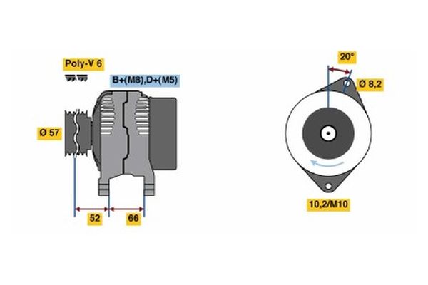 Alternator/Dynamo Bosch 0 986 038 750