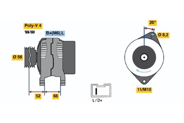 Alternator/Dynamo Bosch 0 986 038 831