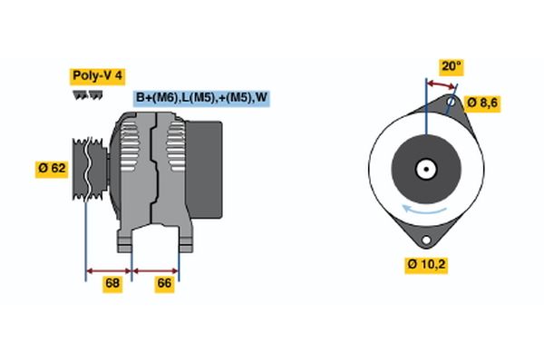 Alternator/Dynamo Bosch 0 986 038 881