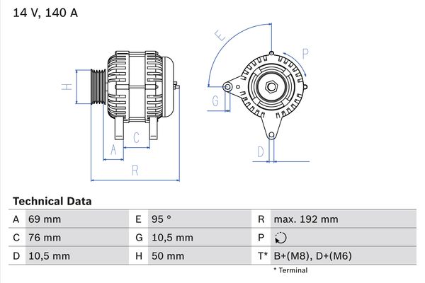 Alternator/Dynamo Bosch 0 986 039 000