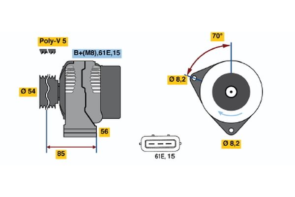 Alternator/Dynamo Bosch 0 986 039 730