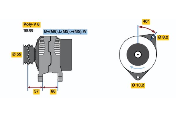 Alternator/Dynamo Bosch 0 986 040 081