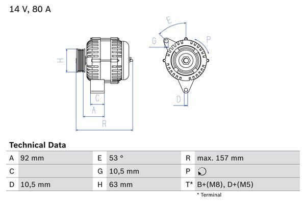 Alternator/Dynamo Bosch 0 986 040 220