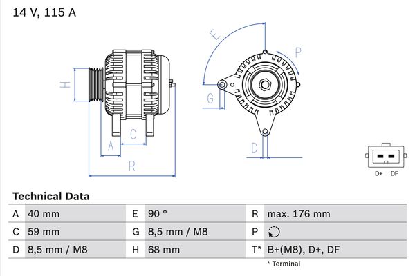 Bosch Alternator/Dynamo 0 986 040 270