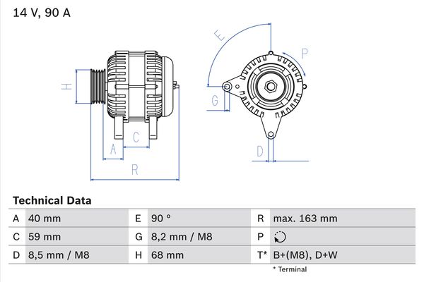 Alternator/Dynamo Bosch 0 986 040 330