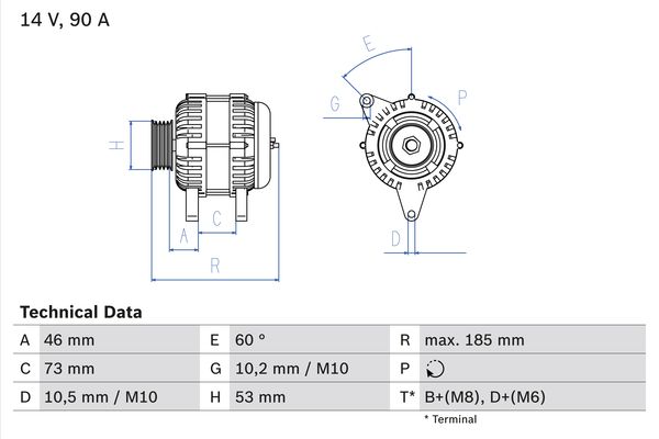 Alternator/Dynamo Bosch 0 986 040 380