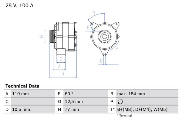 Alternator/Dynamo Bosch 0 986 041 030