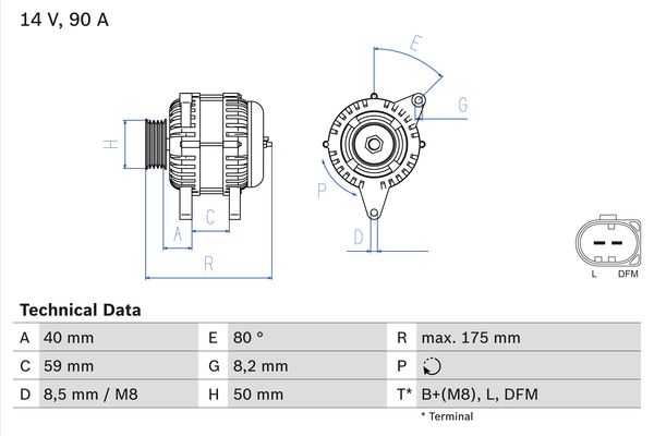 Bosch Alternator/Dynamo 0 986 041 310