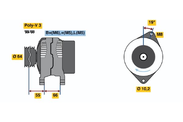 Alternator/Dynamo Bosch 0 986 041 421