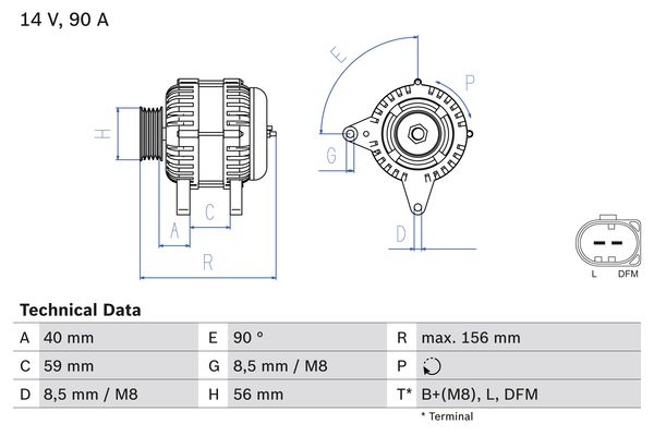 Bosch Alternator/Dynamo 0 986 041 500