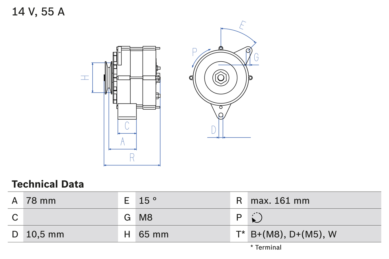 Alternator/Dynamo Bosch 0 986 041 630