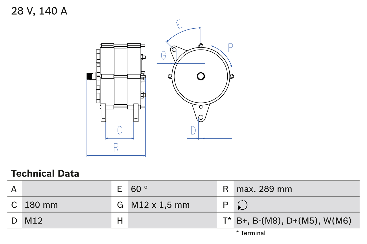 Alternator/Dynamo Bosch 0 986 041 640