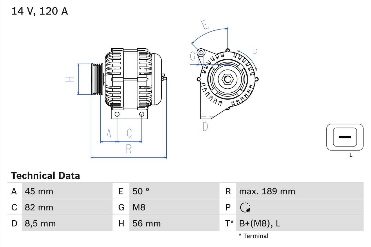 Bosch Alternator/Dynamo 0 986 041 730