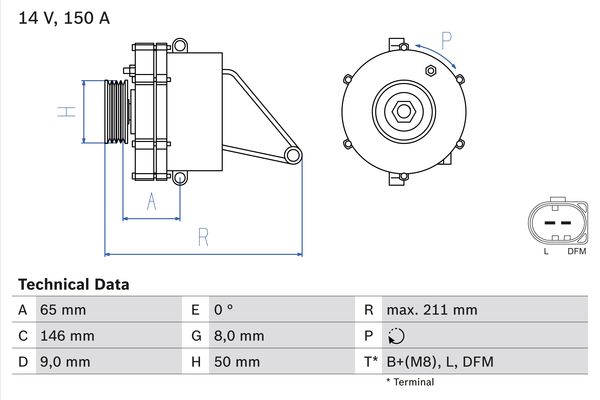 Bosch Alternator/Dynamo 0 986 041 760