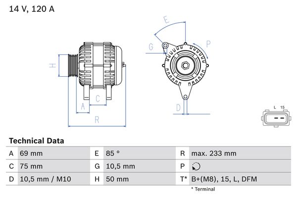 Bosch Alternator/Dynamo 0 986 041 810