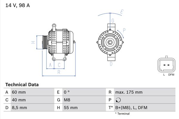 Bosch Alternator/Dynamo 0 986 041 850