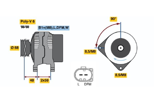 Alternator/Dynamo Bosch 0 986 041 900