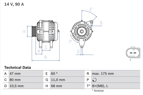 Bosch Alternator/Dynamo 0 986 041 960